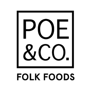 Poe & Co. Folk Foods logo (clear)